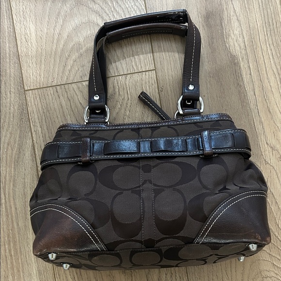 Vintage Coach Hampton Signature Carryall Bag Shoulder Purse Brown/Cream Snake. - Picture 15 of 15